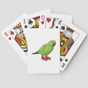 Parrot at Ice skating with Ice skates Playing Cards