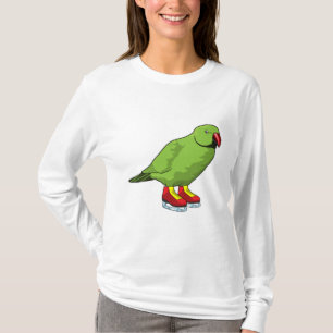 Parrot at Ice skating with Ice skates T-Shirt