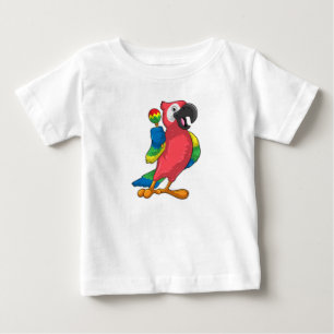 Parrot at Music with Maracas Baby T-Shirt