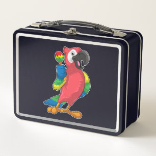 Parrot at Music with Maracas Metal Lunch Box