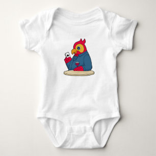 Parrot at Poker with Poker cards Baby Bodysuit
