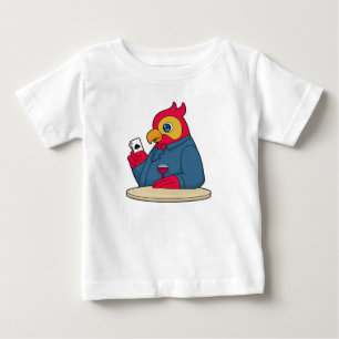 Parrot at Poker with Poker cards Baby T-Shirt