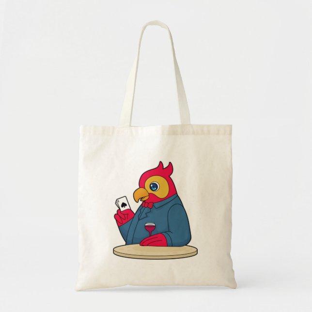 Parrot at Poker with Poker cards Tote Bag (Front)