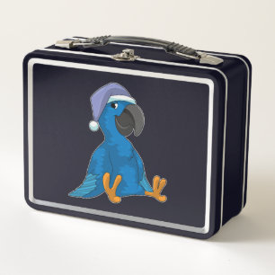 Parrot at Sleeping with Nightcap Metal Lunch Box