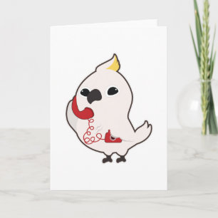 Parrot at Telephone with Telephone receiver Card