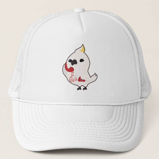 Parrot at Telephone with Telephone receiver Trucker Hat (Front)