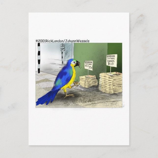 Parrot Bathroom Fixtures Funny Cartoon Gifts Postcard (Front)