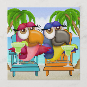 Parrot Beach Party Invitation - SRF