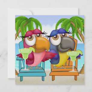 Parrot Beach Party Invitation - SRF