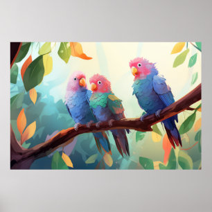 Parrot Bird Animal Jungle Nature Wilderness Poster