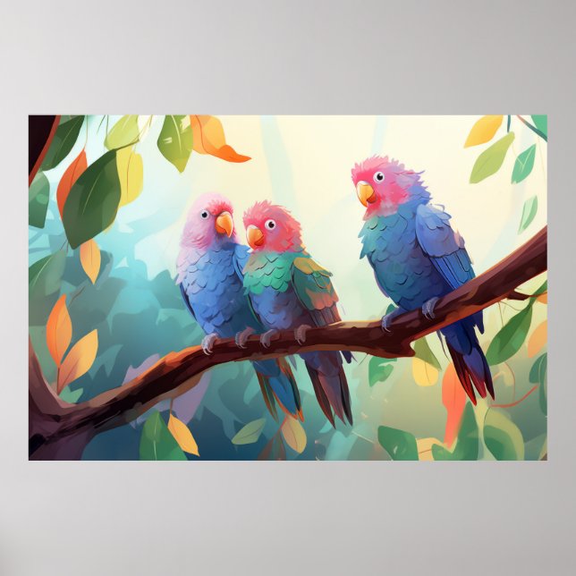 Parrot Bird Animal Jungle Nature Wilderness Poster (Front)