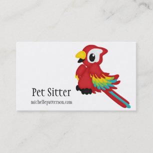 Parrot Bird Animal Pet Sitter Business Cards
