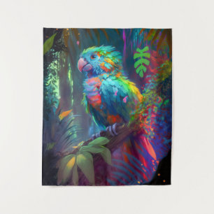 Parrot Bird Animal Portrait Painting Wildlife Art Tapestry
