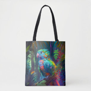 Parrot Bird Animal Portrait Painting Wildlife Art Tote Bag
