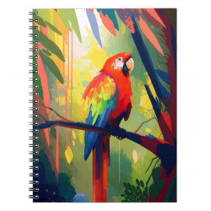 Parrot Bird Animal Portrait Painting Wildlife Free Notebook