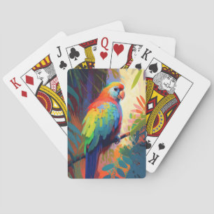 Parrot Bird Animal Portrait Painting Wildlife Free Playing Cards