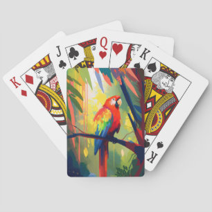 Parrot Bird Animal Portrait Painting Wildlife Free Playing Cards