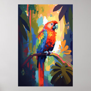Parrot Bird Animal Portrait Painting Wildlife Free Poster