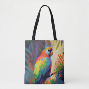 Parrot Bird Animal Portrait Painting Wildlife Free Tote Bag