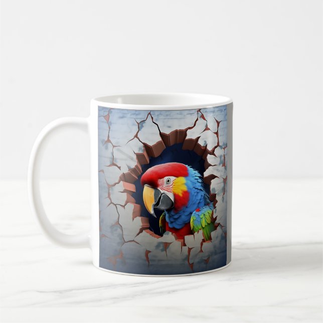 Parrot Bird Breaking Out  Coffee Mug (Left)