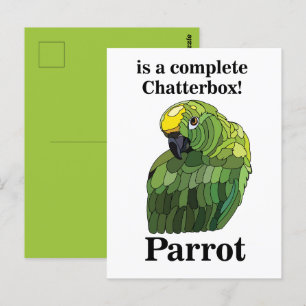 Parrot Bird Chatterbox Funny Postcard