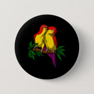 Parrot Bird Cute Couple 6 Cm Round Badge