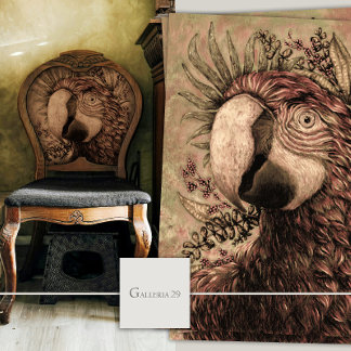 Parrot Bird Ephemera Floral Tissue Paper