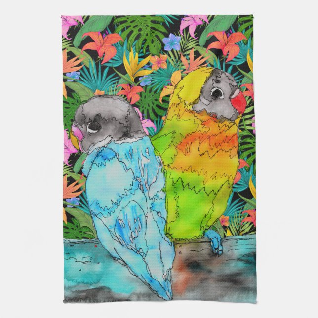 Parrot Bird Lover Kitchen Towel (Vertical)