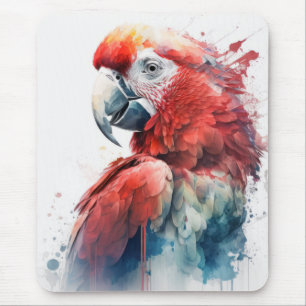 Parrot Bird Portrait Animal Painting Wildlife Free Mouse Mat