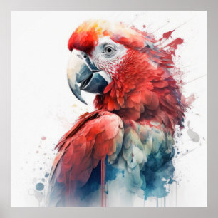 Parrot Bird Portrait Animal Painting Wildlife Free Poster