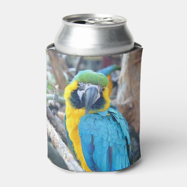 Parrot Bird Portrait Can Cooler (Can Front)