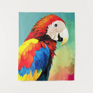 Parrot Bird Wild Nature Animal Color Art Painting Tapestry