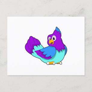 Parrot blue postcard