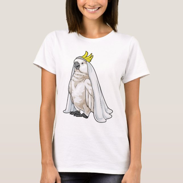 Parrot Bride Veil Wedding T-Shirt (Front)