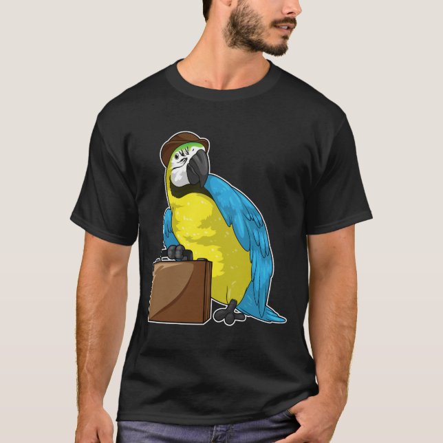 Parrot Businessman Briefcase T-Shirt (Front)