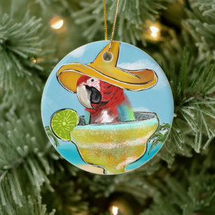 Parrot Ceramic Tree Decoration