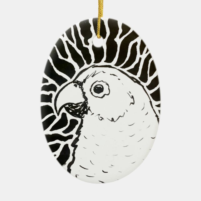 Parrot Ceramic Tree Decoration (Front)