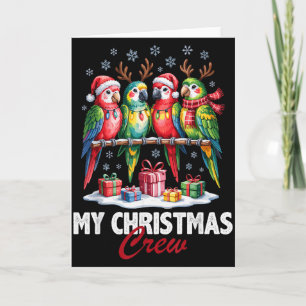 Parrot Christmas Crew Cute Bird Lovers Funny Holid Card