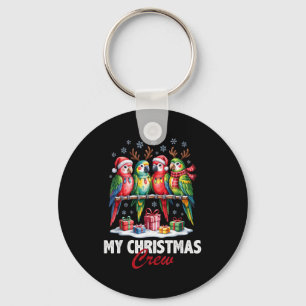 Parrot Christmas Crew Cute Bird Lovers Funny Holid Key Ring