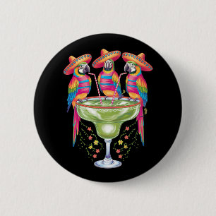 Parrot Cinco De Mayo Funny Drinking Mexican Fiesta 6 Cm Round Badge