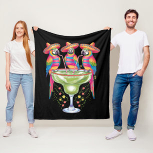 Parrot Cinco De Mayo Funny Drinking Mexican Fiesta Fleece Blanket