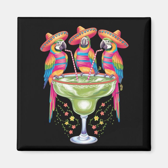 Parrot Cinco De Mayo Funny Drinking Mexican Fiesta Magnet (Front)