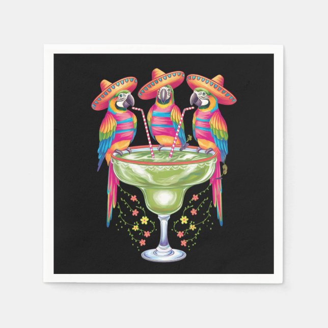 Parrot Cinco De Mayo Funny Drinking Mexican Fiesta Napkin (Front)