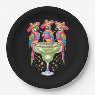 Parrot Cinco De Mayo Funny Drinking Mexican Fiesta Paper Plate
