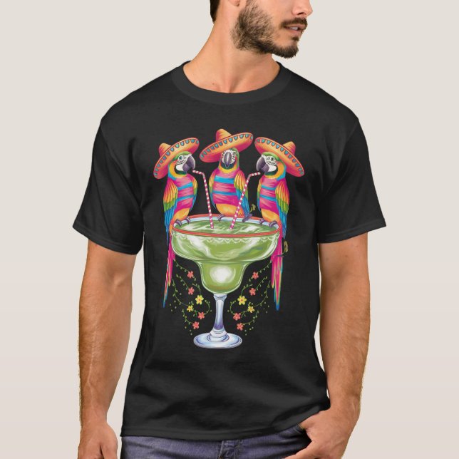 Parrot Cinco De Mayo Funny Drinking Mexican Fiesta T-Shirt (Front)