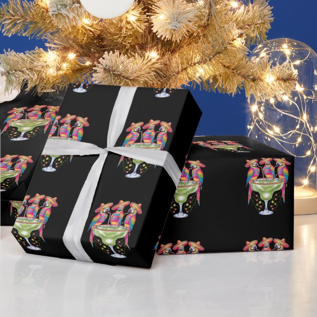 Parrot Cinco De Mayo Funny Drinking Mexican Fiesta Wrapping Paper (Holidays)
