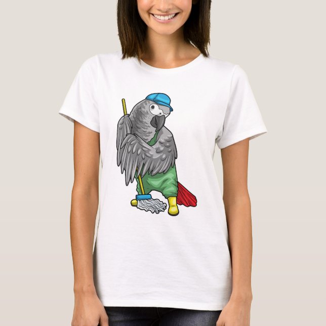 Parrot Cleaner Mop Cleaning T-Shirt (Front)
