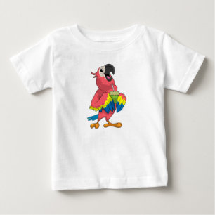 Parrot & Coconut with Drinking straw Baby T-Shirt