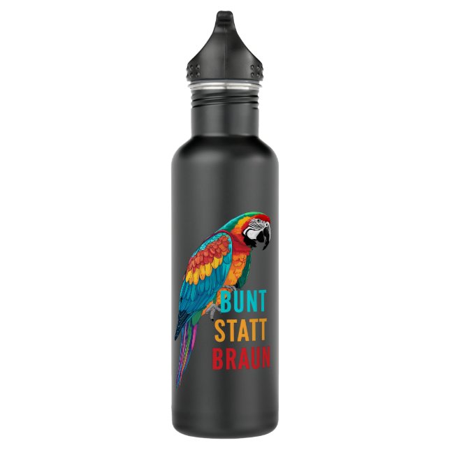 parrot - colorful instead of brown 710 ml water bottle (Right)