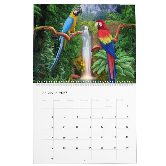 PARROT COURTSHIPS CALENDAR (Jan 2027)